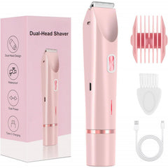 2 In 1 Hair Remover Women's Double Head Shaver Private Pubic Hair Trimmer Electric Razor Wet Dry Electric Body Hair