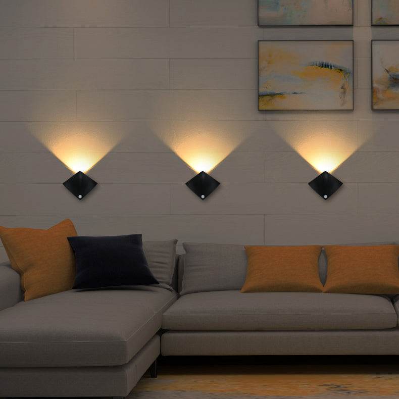 Wireless USB Rechargeable Decor Wall Lamp Human Body Sensing Home Decor Night Lights Bedroom Porch Balcony Corridor Decor Lamps - ProTrendyz