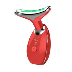 Neck Face Beauty Device Colorful LED Photon Therapy Skin Tighten Reduce Double Chin Anti Wrinkle Remove Lifting Massager - ProTrendyz