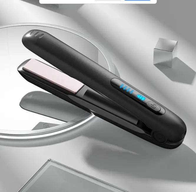 Wireless Hair Straightener Flat Iron Mini 2 IN 1 Roller USB 5000mAh Max 200 Degree Portable Cordless Curler 4 Levels Dry And Wet Uses - ProTrendyz