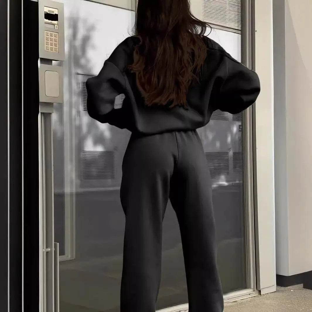 Long-sleeved Sports Sweatshirt Suit Fashion Stand-up Collar Zip-up Top And Elastic Band Trousers With Pocket Spring Fall Clothing For Women US - ProTrendyz