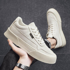 Casual Board Flat Shoes Men Breathable Thick-soled Lace-up Sneakers For Walking Running - ProTrendyz
