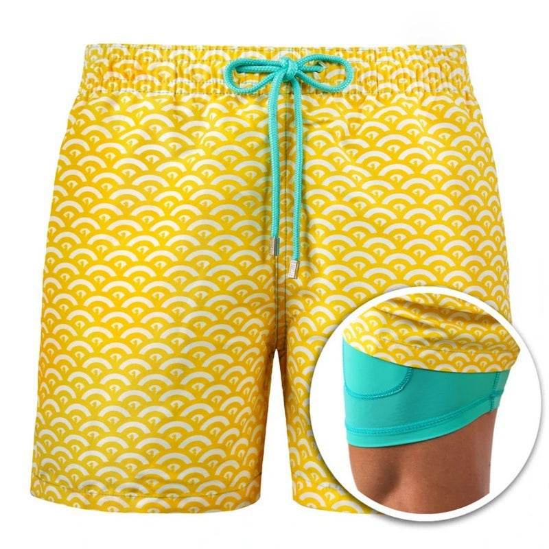 Men's Printed Beach Shorts Sports Double Layer Shorts Summer - ProTrendyz