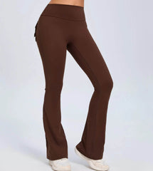 Yoga Fitness Flared Pants With Pockets Ins Fashion Slim High Waist Sports Trousers Scrunch Butt Booty Workout Lifting Leggings 2XL 3XL XXL XXXL - ProTrendyz