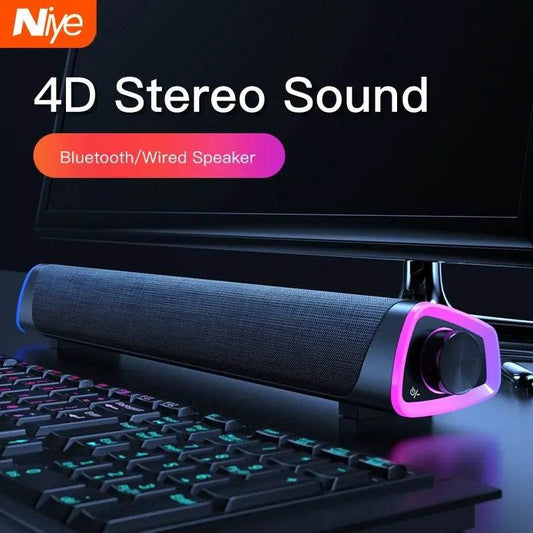 4D Computer Speaker Bar Stereo Sound subwoofer Bluetooth Speaker For Macbook Laptop Notebook PC Music Player Wired Loudspeaker - ProTrendyz