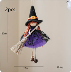 Halloween Mesh Broom Girl Angel Christmas Tree Pendant