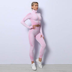 3PCS Yoga Set Seamless Sport Set Women Gym Clothing Leggings Women Crop Top Sports Bra Women Fitness Gym Set Womens Outfits Tracksuit - ProTrendyz