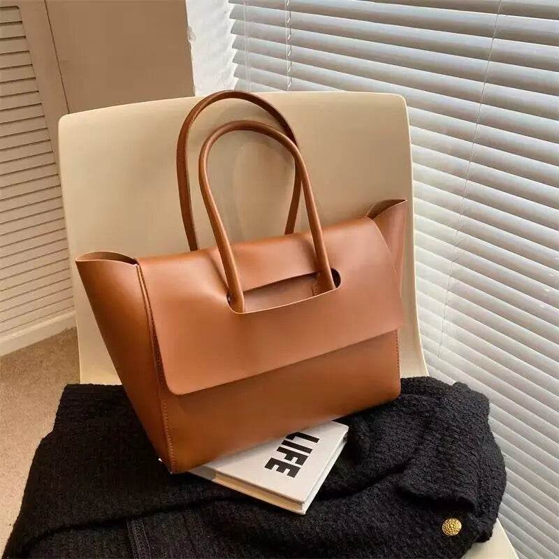 Fashion Women Shoulder Bags Large Capacity Handbags Simple Retro Tote Bags Solid Color Famous Brand High Quality Bags - ProTrendyz