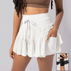 High Waist Dress Lace-up Sports Skirt With Anti-exposure Safety Pants Summer Fashion Pleated Skirt Womens Clothing - ProTrendyz