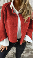 Women's Batwing Sleeve Cardigan Autumn And Winter Loose Short Cashmere Long Sleeve Coat - ProTrendyz