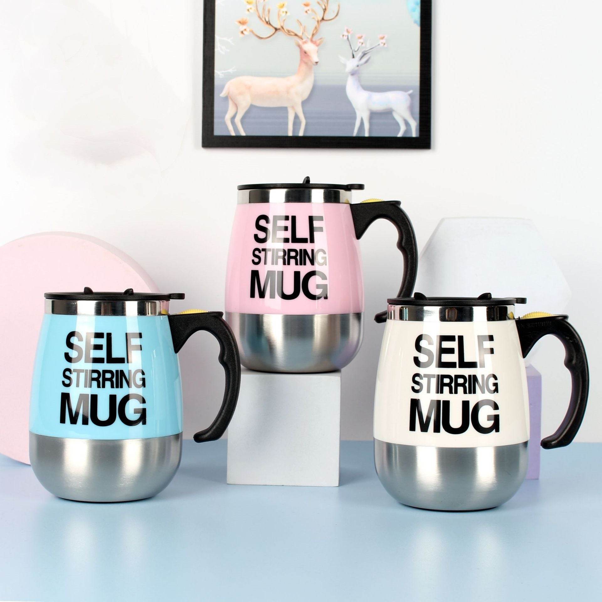 Electric Self Stirring Coffee Mug Cup Stainless Steel Automatic Self Mixing & Spinning Home Office Travel Mixer Milk Whisk Cup - ProTrendyz