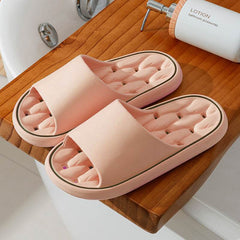 Non-slip Design Bathroom Slippers Home Summer Thick Sole Floor Bedroom House Shoes For Women Men - ProTrendyz