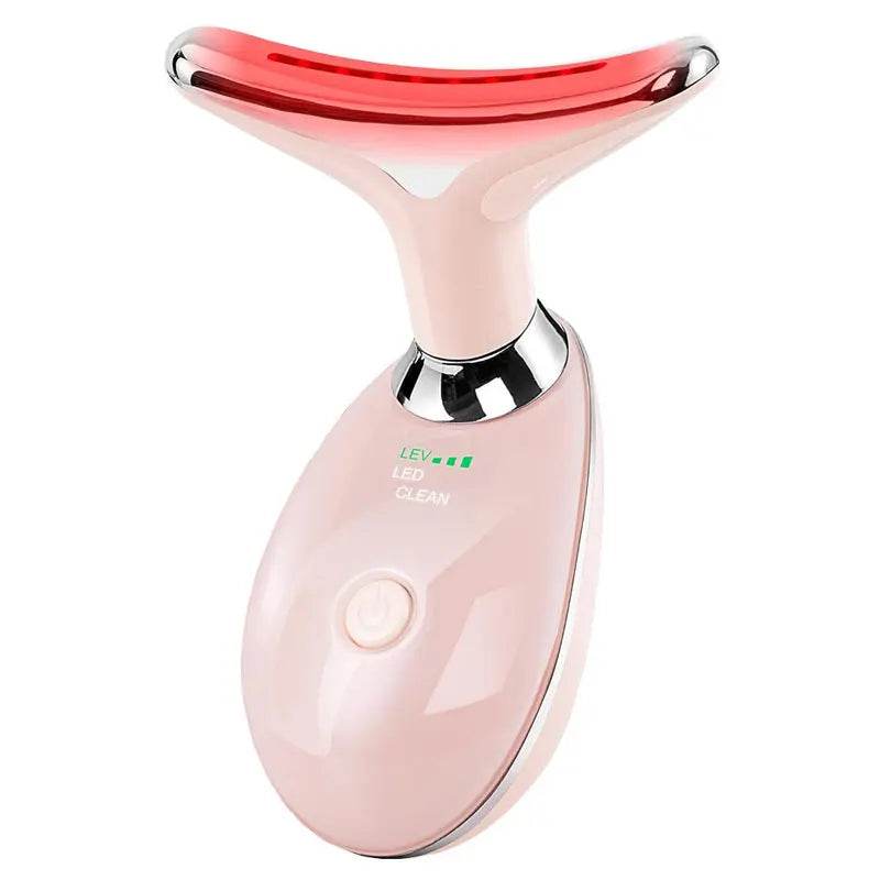 Neck Face Beauty Device Colorful LED Photon Therapy Skin Tighten Reduce Double Chin Anti Wrinkle Remove Lifting Massager - ProTrendyz