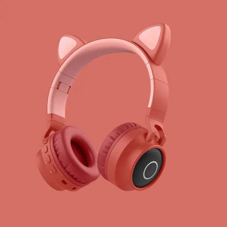 LED Light Cat Ear Headphones Wireless Bluetooth 5.0 Headset Portable Foldable Kids Headphone With Microphone Best Gift - ProTrendyz
