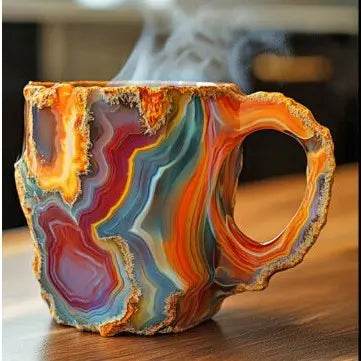 400ml Resin Mineral Crystal Coffee Mugs With Handles Elegant Fake Mineral Crystal Cup For Workplace Home Decor Christmas Gift Kitchen Gadgets - ProTrendyz