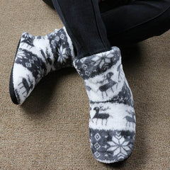 Christmas Elk Floor Shoes Indoor Socks Shoes Warm Plush House Slippers - ProTrendyz