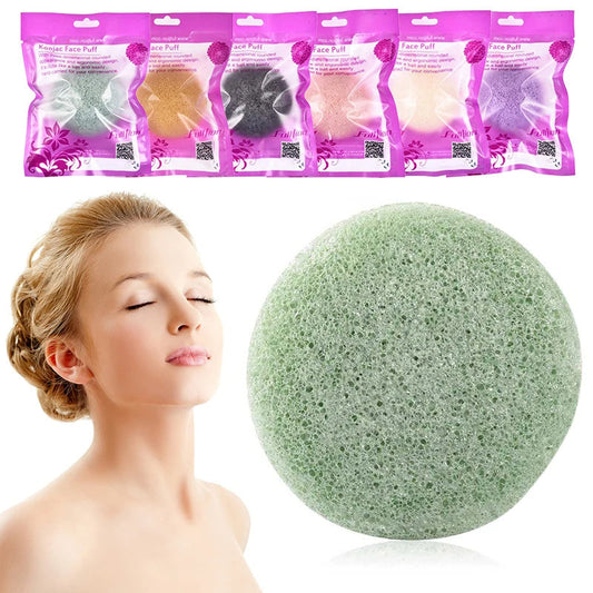Natural Round Shap Konjac Sponge Face Cleaning Sponge ProTrendyz
