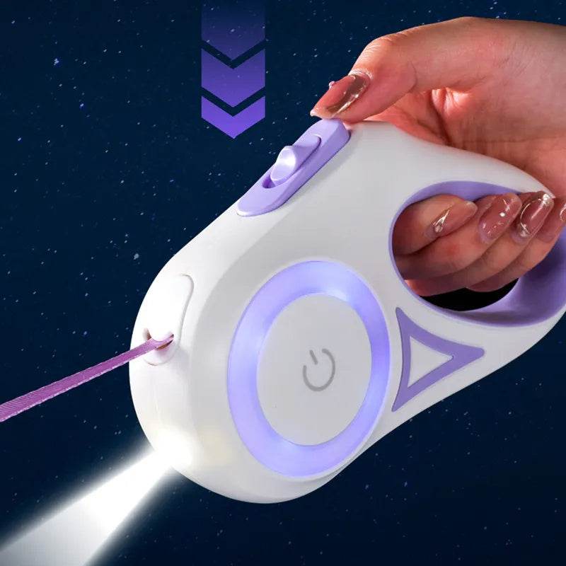3 And 5M Dog Leash Light Retractable Pet Leads Traction Rope Belt Durable Large Dog Walk Run Leash Lead Automatic Cat Lead Extension - ProTrendyz