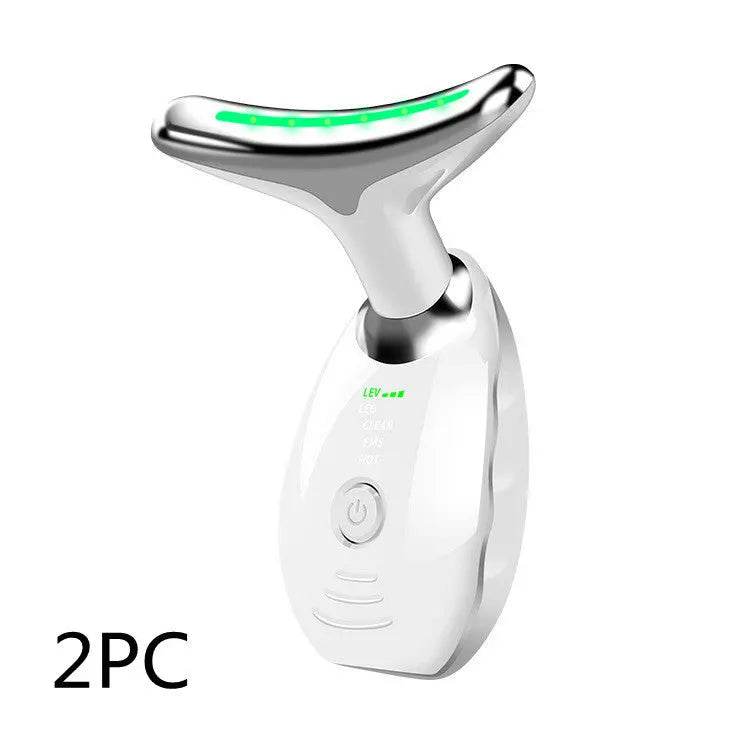 Neck Face Beauty Device Colorful LED Photon Therapy Skin Tighten Reduce Double Chin Anti Wrinkle Remove Lifting Massager - ProTrendyz