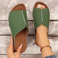 Fashion Solid Wedges Sandals Summer Casual Peep-toe Slippers Outdoor Thick Sole Heightening Slides Shoes Women - ProTrendyz