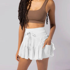 High Waist Dress Lace-up Sports Skirt With Anti-exposure Safety Pants Summer Fashion Pleated Skirt Womens Clothing - ProTrendyz