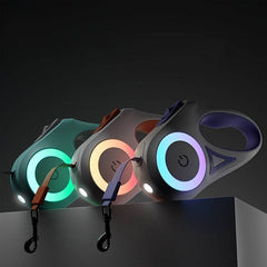 3 And 5M Dog Leash Light Retractable Pet Leads Traction Rope Belt Durable Large Dog Walk Run Leash Lead Automatic Cat Lead Extension - ProTrendyz