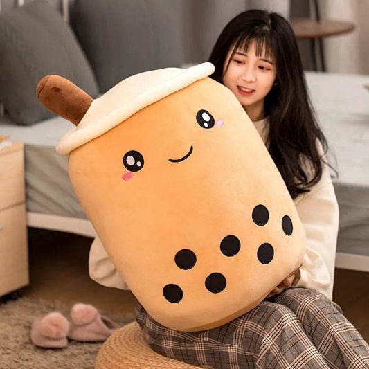 Cute Fruit Drink Plush Stuffed Soft Strawberry Milk Tea Plush Boba Tea Cup Toy Bubble Tea Pillow Cushion Kids Gift US - ProTrendyz