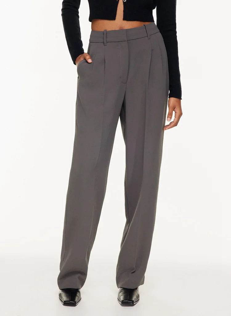 High Waist Straight Trousers With Pockets Wide Leg Casual Pants For Women - ProTrendyz