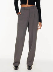 High Waist Straight Trousers With Pockets Wide Leg Casual Pants For Women - ProTrendyz