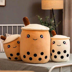 Cute Fruit Drink Plush Stuffed Soft Strawberry Milk Tea Plush Boba Tea Cup Toy Bubble Tea Pillow Cushion Kids Gift US - ProTrendyz