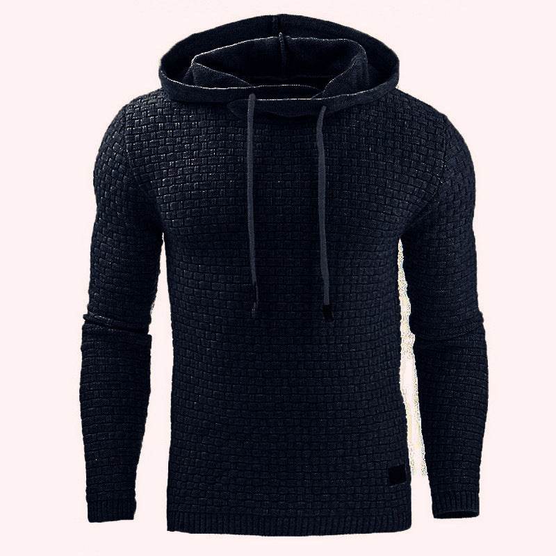Men's Jacquard Sweater Long-sleeved Hoodie Warm Color Hooded Sweatshirt Jacket - ProTrendyz