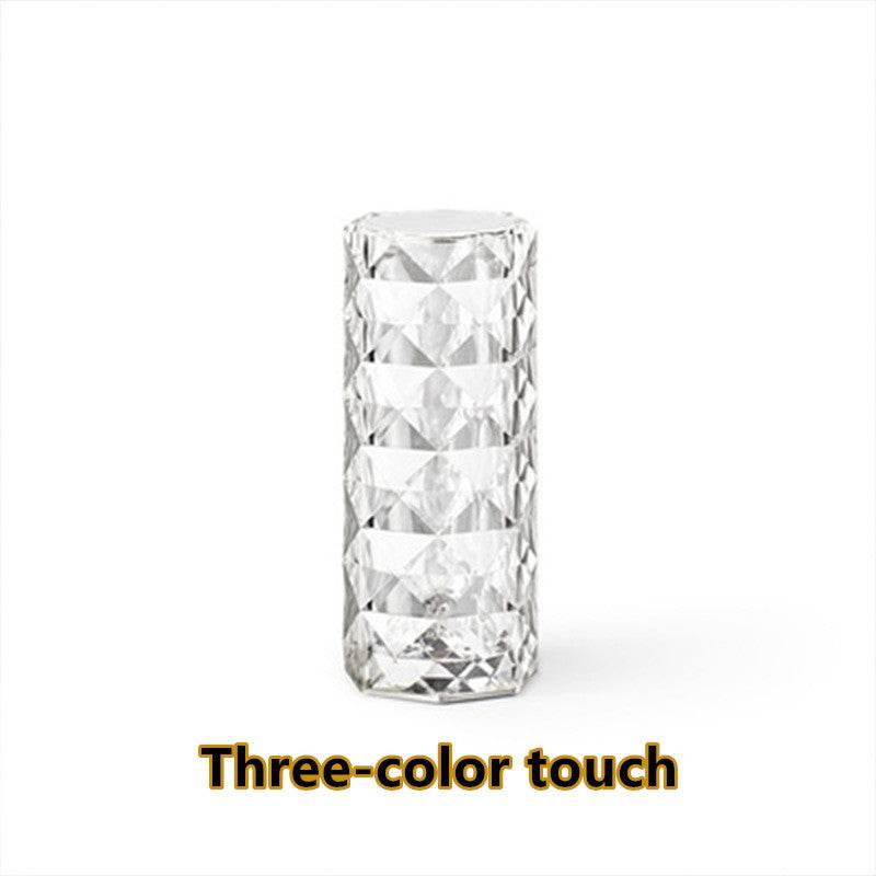 Nordic Crystal Lamp USB Table Lamps Bedroom Touch Dimming Atmosphere Diamond Night Light Rose Projector Lamp Decor - ProTrendyz