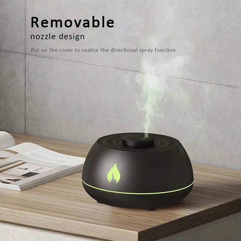 Flame Humidifier Aromatherapy Diffuser 7 Colors Light Home Air Humidifier 130ML USB Room Fragrance Essential Oil Diffuser Dry Nose - ProTrendyz