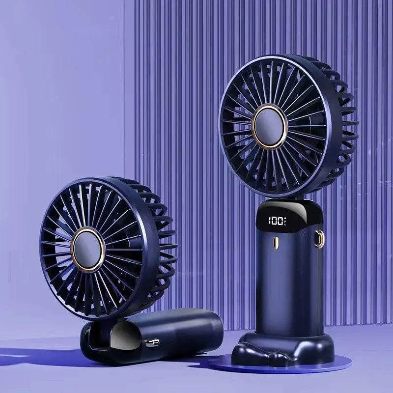 USB Rechargeable Mini Portable Handheld Electric Fan Foldable Neck Hanging Outdoor Fan Adjustable 5 Speed Powerful Air Cooler - ProTrendyz
