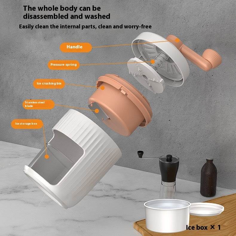 Hand-cranked Ice Shaving Machine Small Household Ice Crusher Hand-cranked Smoothie Machine Hail Ice Machine Kitchen Gadgets - ProTrendyz