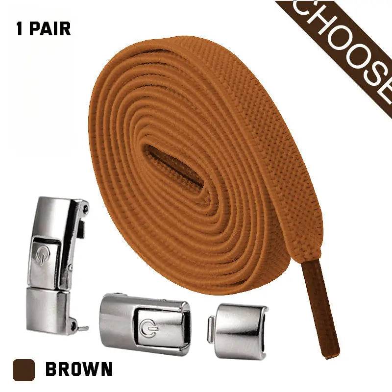 Press Lock Shoelaces Without Ties Elastic Laces Sneaker 8MM Widened Flat No Tie Shoe Laces Kids Shoelace For Shoes - ProTrendyz