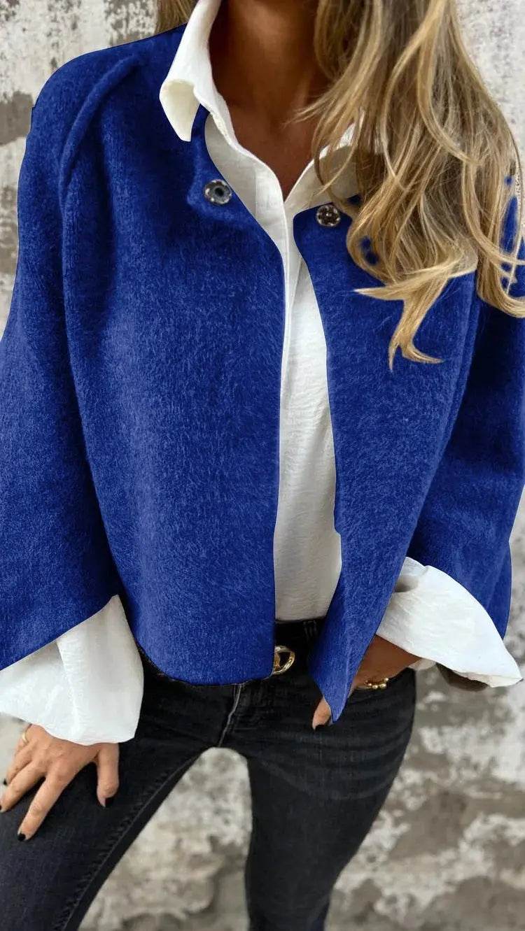 Women's Batwing Sleeve Cardigan Autumn And Winter Loose Short Cashmere Long Sleeve Coat - ProTrendyz