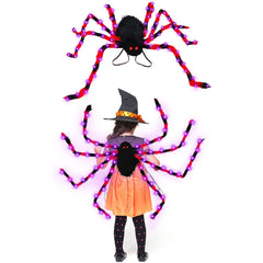 Halloween Spider Backpack Nine LED Modes Plush Sugar Bag