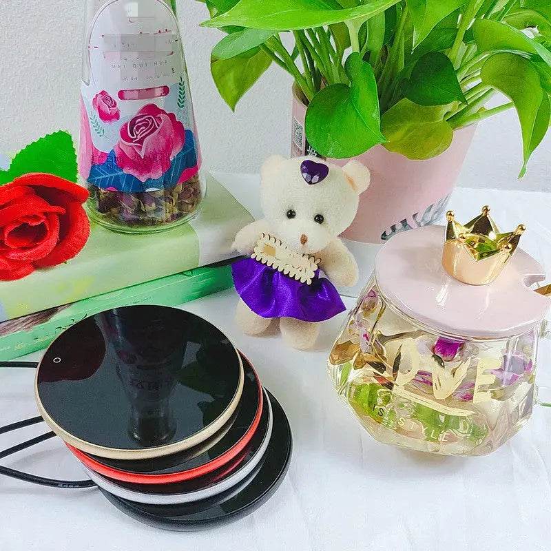 USB Coffee Mug Cup Warmer Milk Tea Water Cup Heating Electric Touch Pad Temperature Adjustable Hot Tea Maker Heater Warmer - ProTrendyz