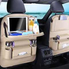 Universal Multifunctional Car Seat Bag with Foldable Table PU Leather Multi-pocket - ProTrendyz