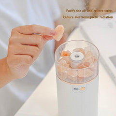 Air Humidifier Crystal Salt Stone Desktop Aromatherapy Essential Oil Ultrasonic Diffuser With LED Lamp Bedroom Home Humidifier - ProTrendyz