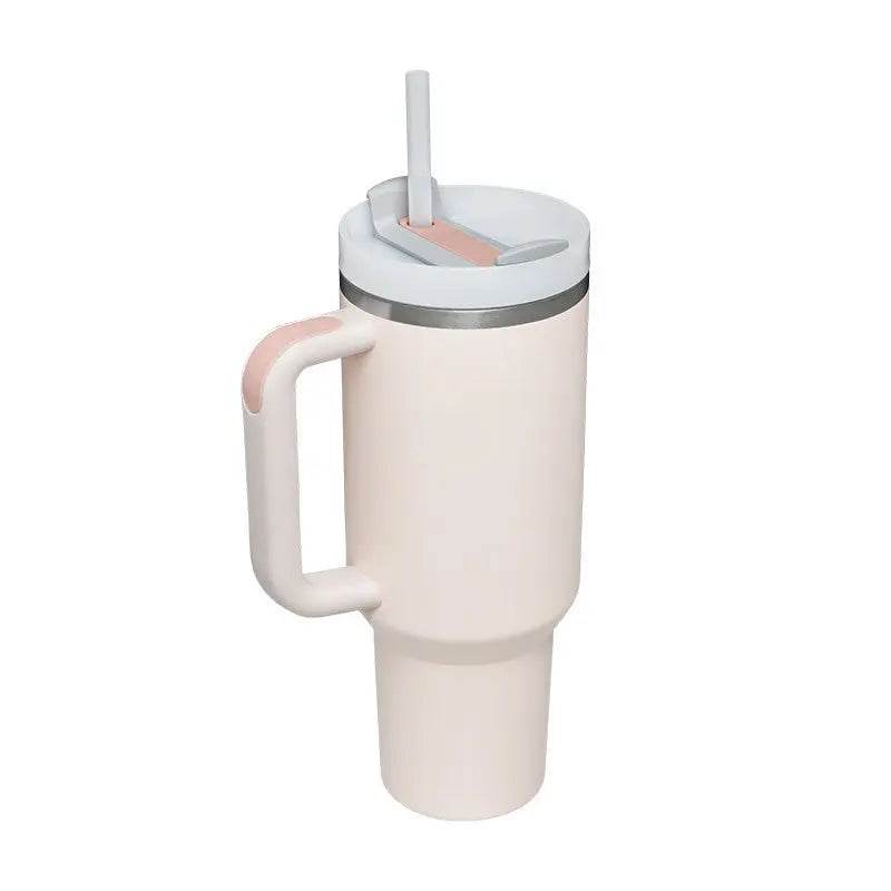 40 Oz Tumbler With Handle Straw Insulated, Stainless Steel Spill Proof Vacuum Coffee Cup Tumbler With Lid Tapered Mug Gifts For Valentine Lover Suitable For Car Gym Office Travel US - ProTrendyz