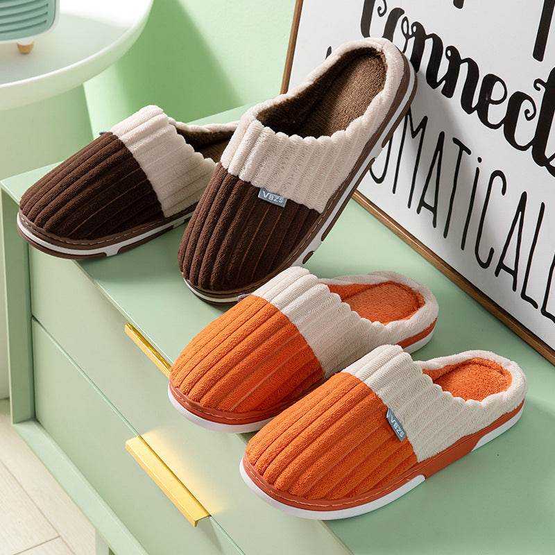 Unisex Winter Slippers Corduroy Shoes Couples Bedroom Slippers Women Men - ProTrendyz
