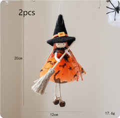 Halloween Mesh Broom Girl Angel Christmas Tree Pendant