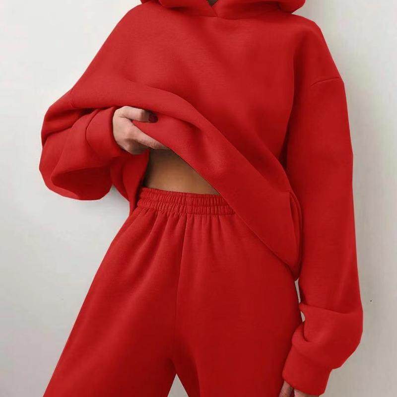 Women's Casual Hooded Sweater Two-piece Suit Clothes Hoodie Tracksuit - ProTrendyz