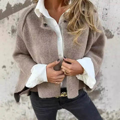 Women's Batwing Sleeve Cardigan Autumn And Winter Loose Short Cashmere Long Sleeve Coat - ProTrendyz