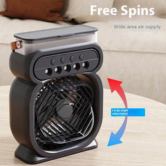 3 In 1 Portable Air Conditioner Evaporative Air Cooler LED Night Lights 3 Speeds Humidifier Fan For Home Office - ProTrendyz