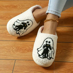 Cartoon Non-slip Ghost Towel Embroidery Closed-toe Slippers
