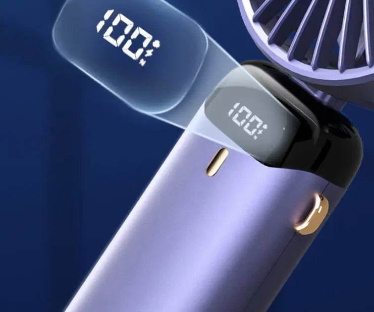 USB Rechargeable Mini Portable Handheld Electric Fan Foldable Neck Hanging Outdoor Fan Adjustable 5 Speed Powerful Air Cooler - ProTrendyz