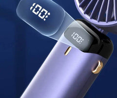 USB Rechargeable Mini Portable Handheld Electric Fan Foldable Neck Hanging Outdoor Fan Adjustable 5 Speed Powerful Air Cooler - ProTrendyz
